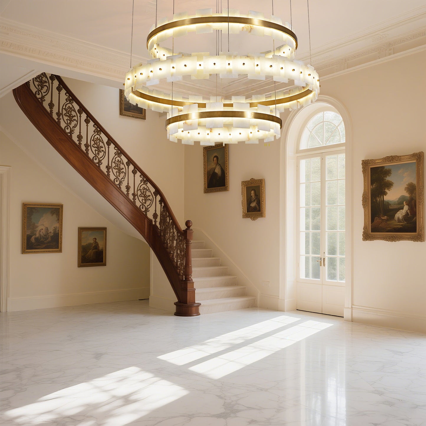 Geo - Golden Onyx Cluster Chandelier