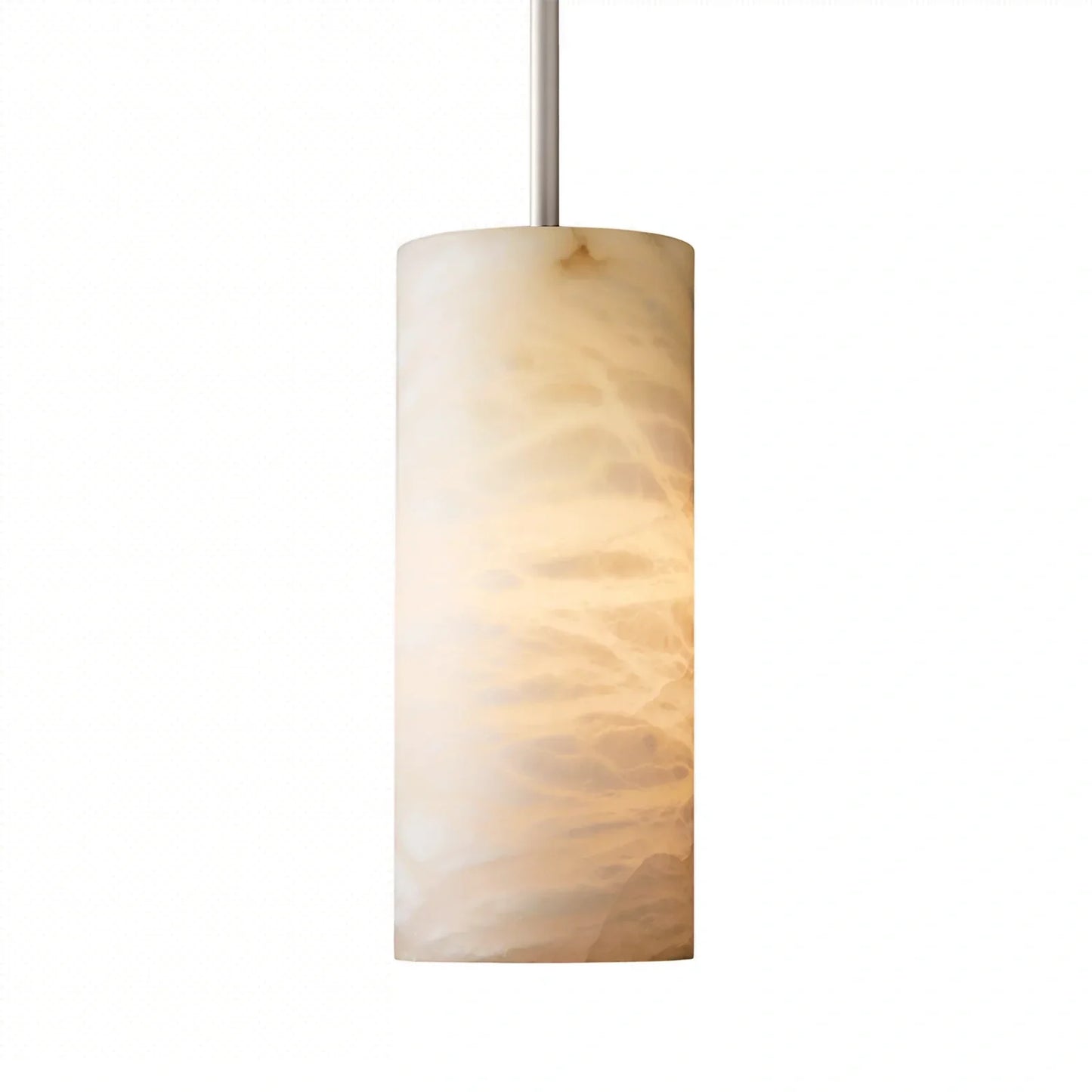 Hand Carved Alabaster Cylinder Pendent