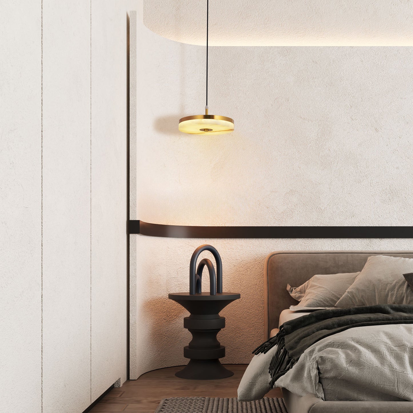 Serenely Luminous Mid-Century Modern Pendant Light