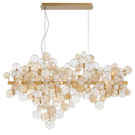 Eurefase Trento Clustered Glass Linear Chandelier