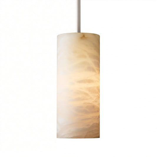 Hand Carved Alabaster Cylinder Pendent